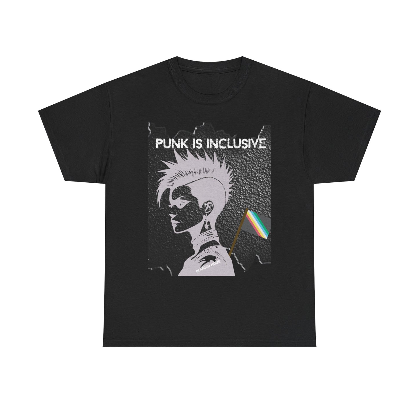 Punk Is Inclusive Unisex Heavy Cotton Tee - Edgy Graphic Shirt for Music Lovers