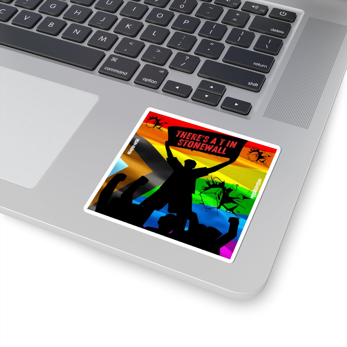 Pride-Inspired Kiss-Cut Sticker - "There's a T in Stonewall"