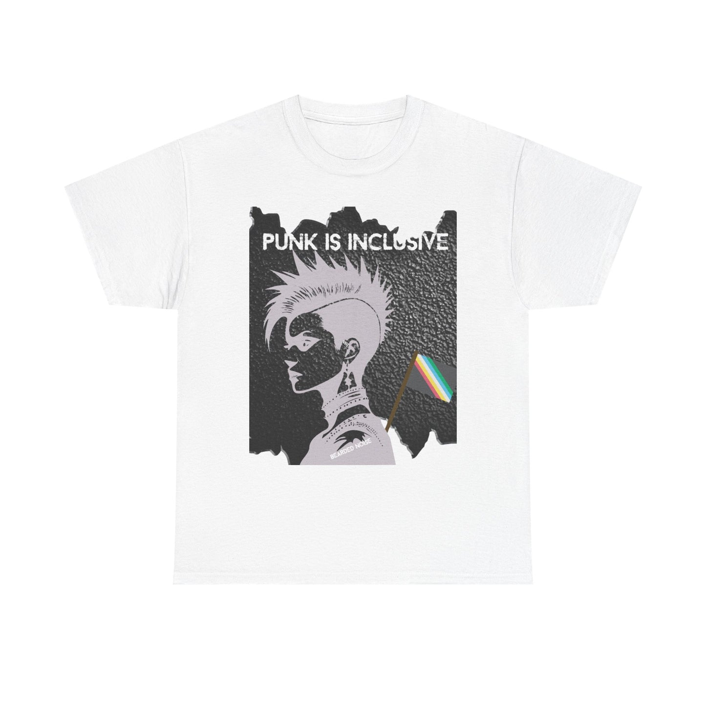 Punk Is Inclusive Unisex Heavy Cotton Tee - Edgy Graphic Shirt for Music Lovers