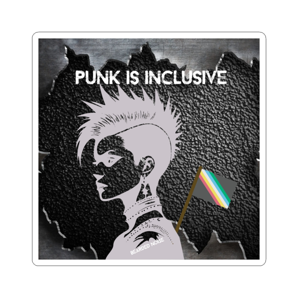 Punk Is Inclusive Kiss-Cut Stickers - Empowering Decor for LGBTQ+ Pride and Passion