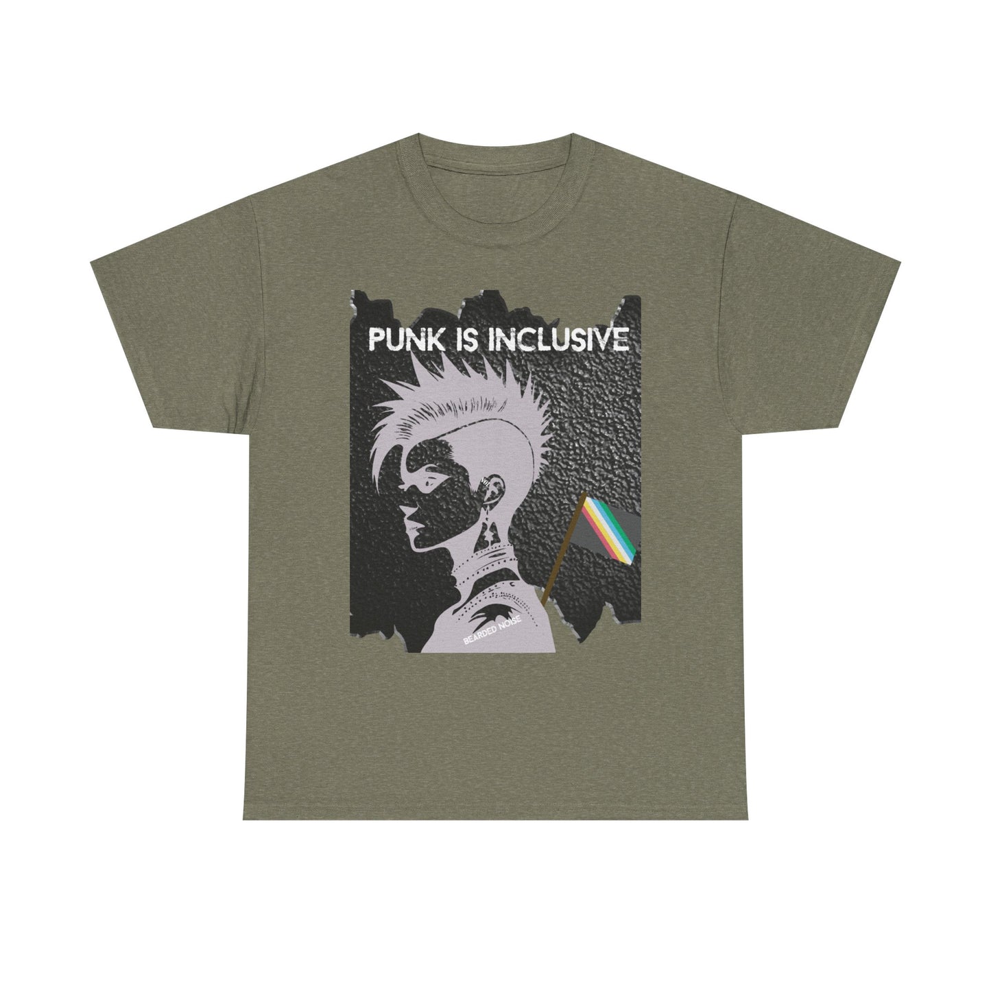 Punk Is Inclusive Unisex Heavy Cotton Tee - Edgy Graphic Shirt for Music Lovers