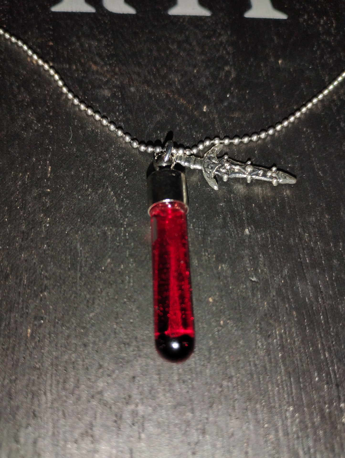 Resin blood pendant