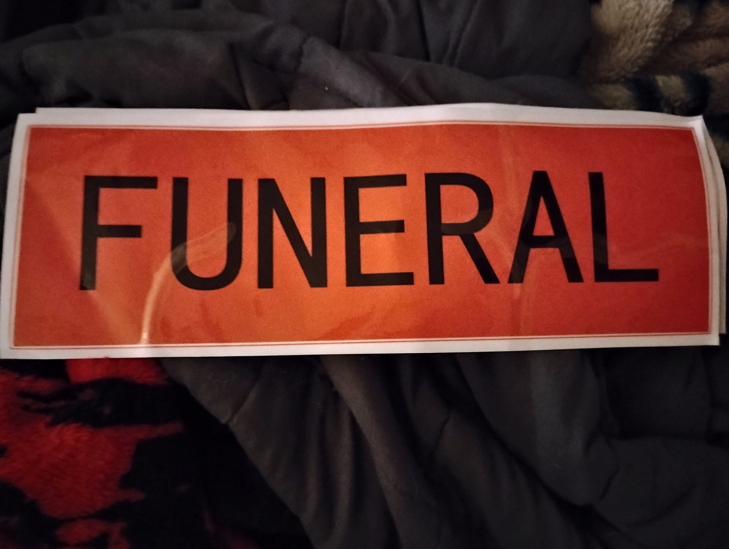 Funeral sticker