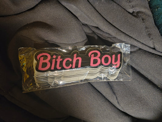 Bitch boy sticker and pin