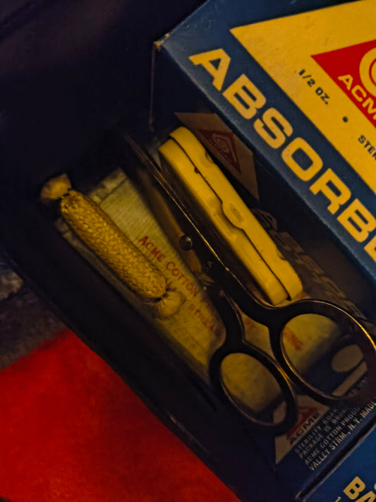 Vintage Faux "Elephant Hide" Home or Car First Aid Kit