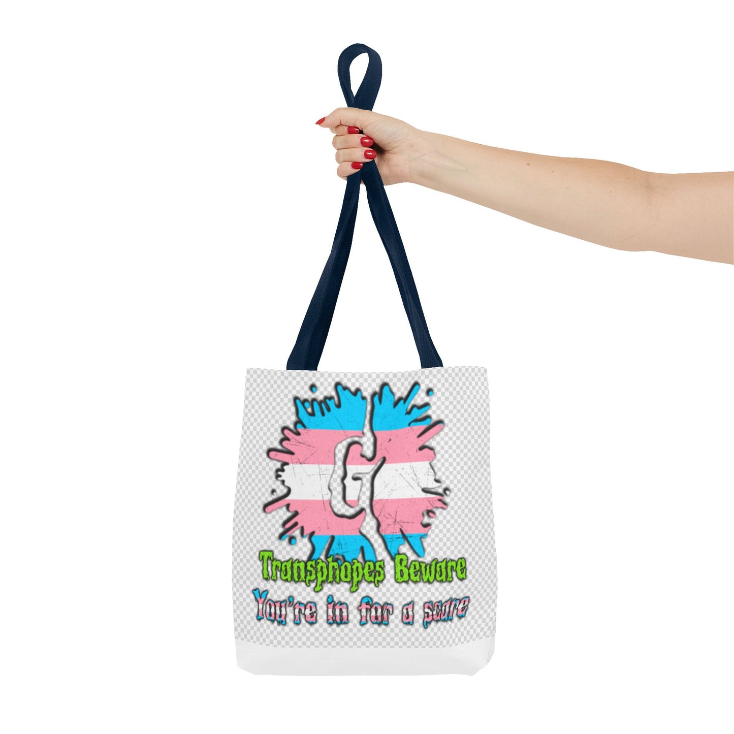 Transgender Awareness Tote Bag - 'Transphobes Beware, You’re in for a Scare' Design