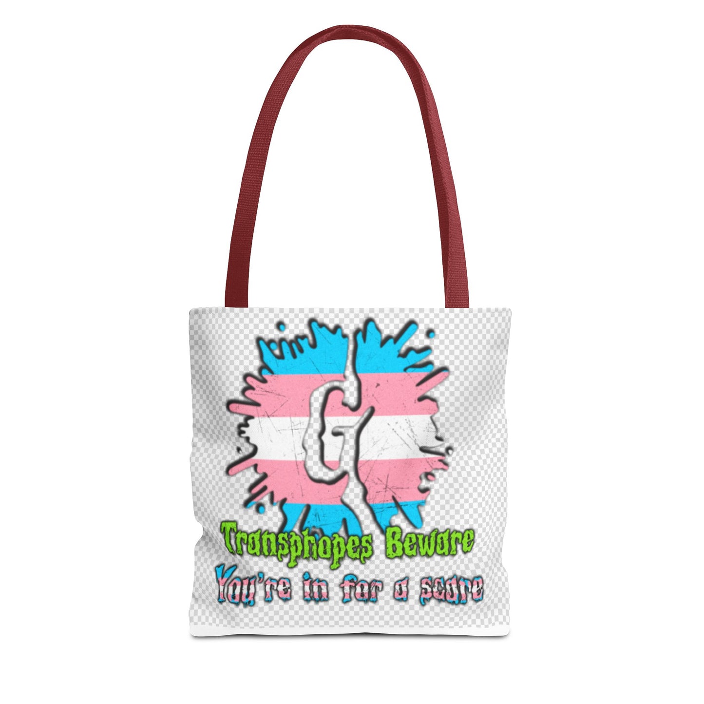 Transgender Awareness Tote Bag - 'Transphobes Beware, You’re in for a Scare' Design