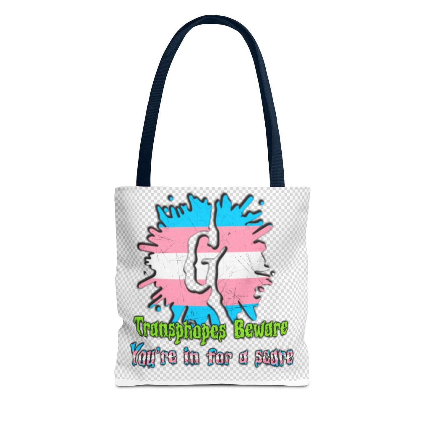 Transgender Awareness Tote Bag - 'Transphobes Beware, You’re in for a Scare' Design