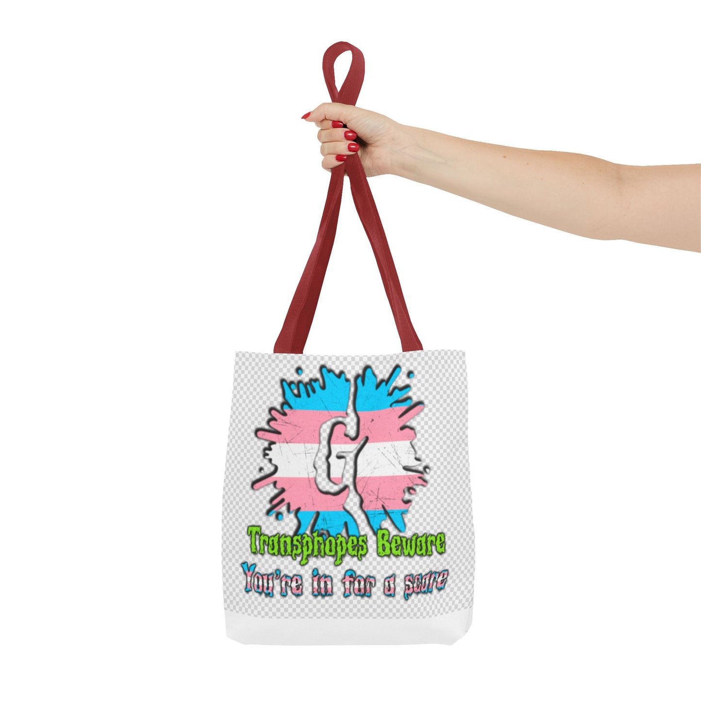 Transgender Awareness Tote Bag - 'Transphobes Beware, You’re in for a Scare' Design