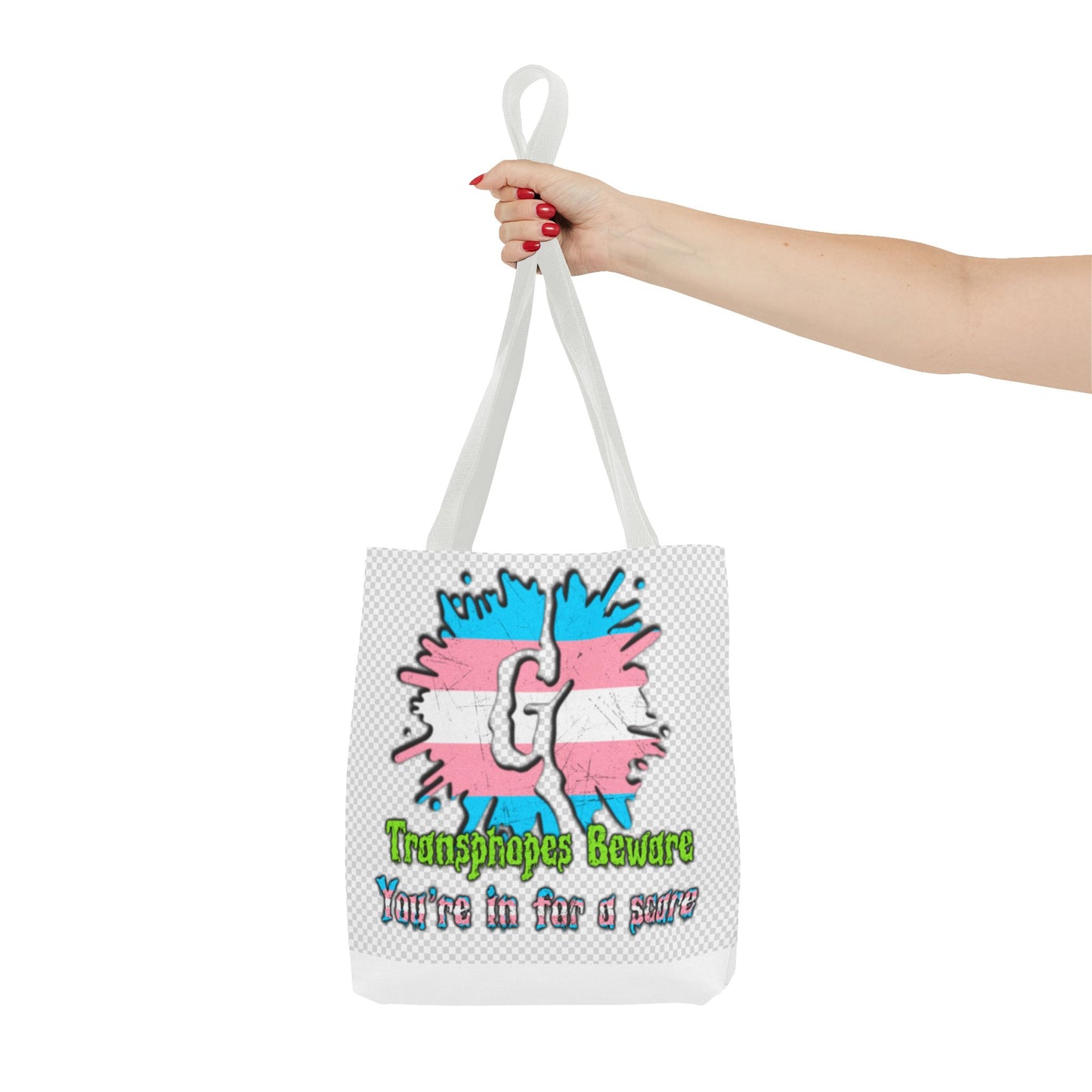 Transgender Awareness Tote Bag - 'Transphobes Beware, You’re in for a Scare' Design