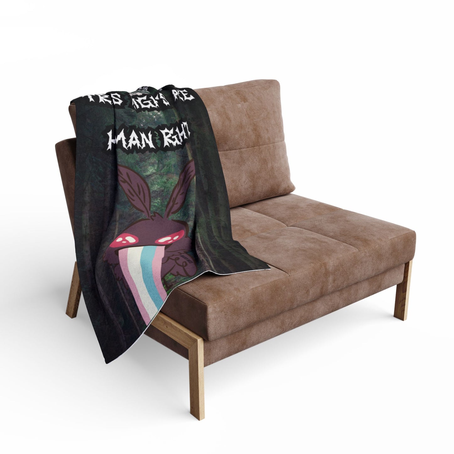 Mothman Says LGBT Pride Fleece Blanket - Trans Rights Are Human Rights