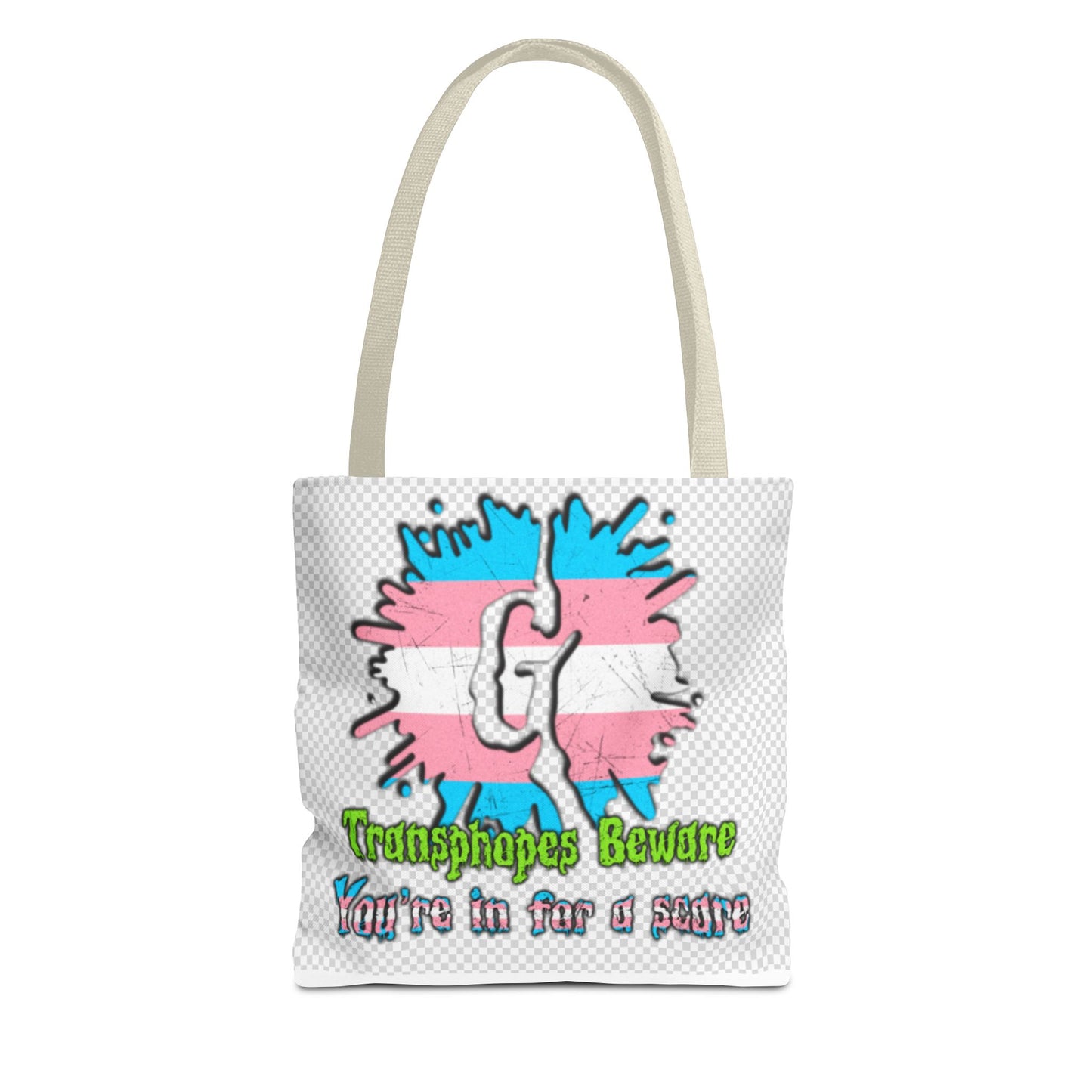 Transgender Awareness Tote Bag - 'Transphobes Beware, You’re in for a Scare' Design