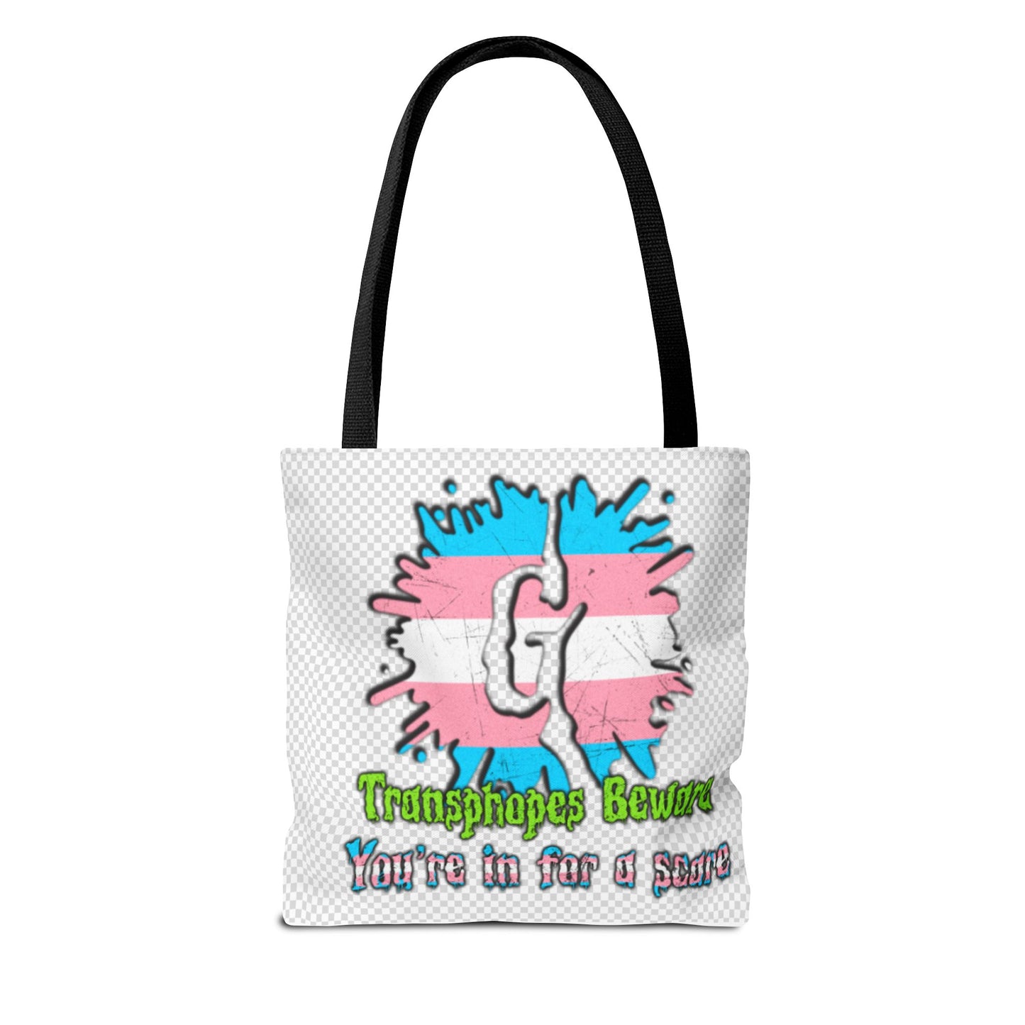 Transgender Awareness Tote Bag - 'Transphobes Beware, You’re in for a Scare' Design