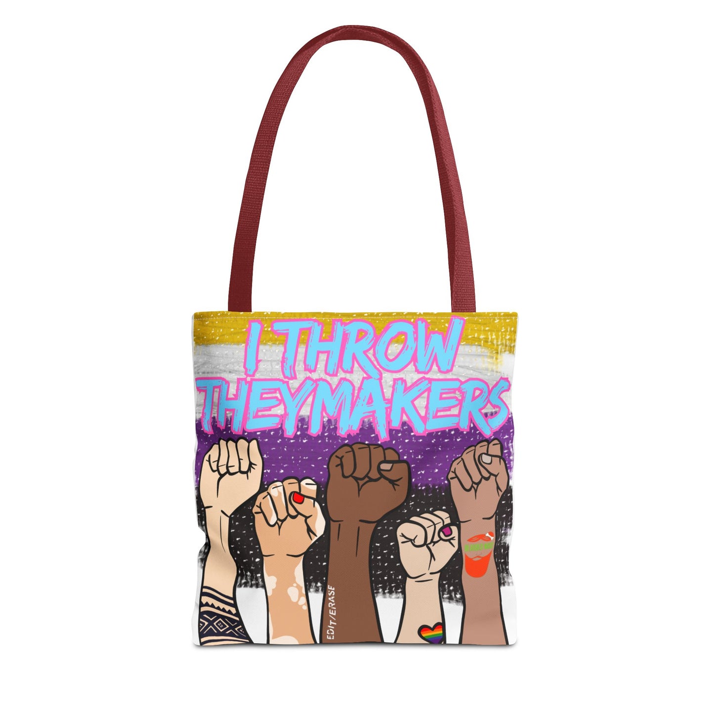 Empowerment Tote Bag - "I Throw Theymakers" - Stylish & Bold Design for Activists