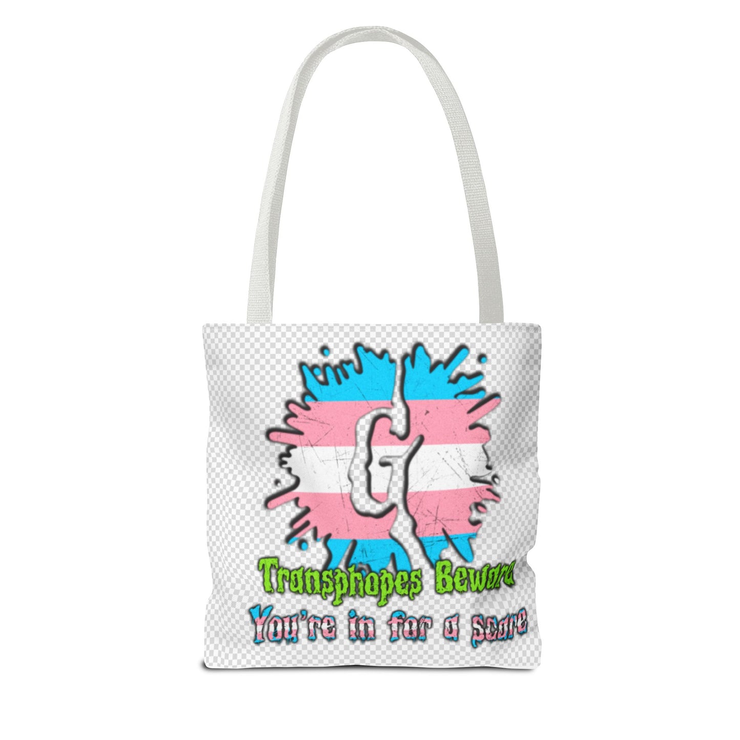 Transgender Awareness Tote Bag - 'Transphobes Beware, You’re in for a Scare' Design