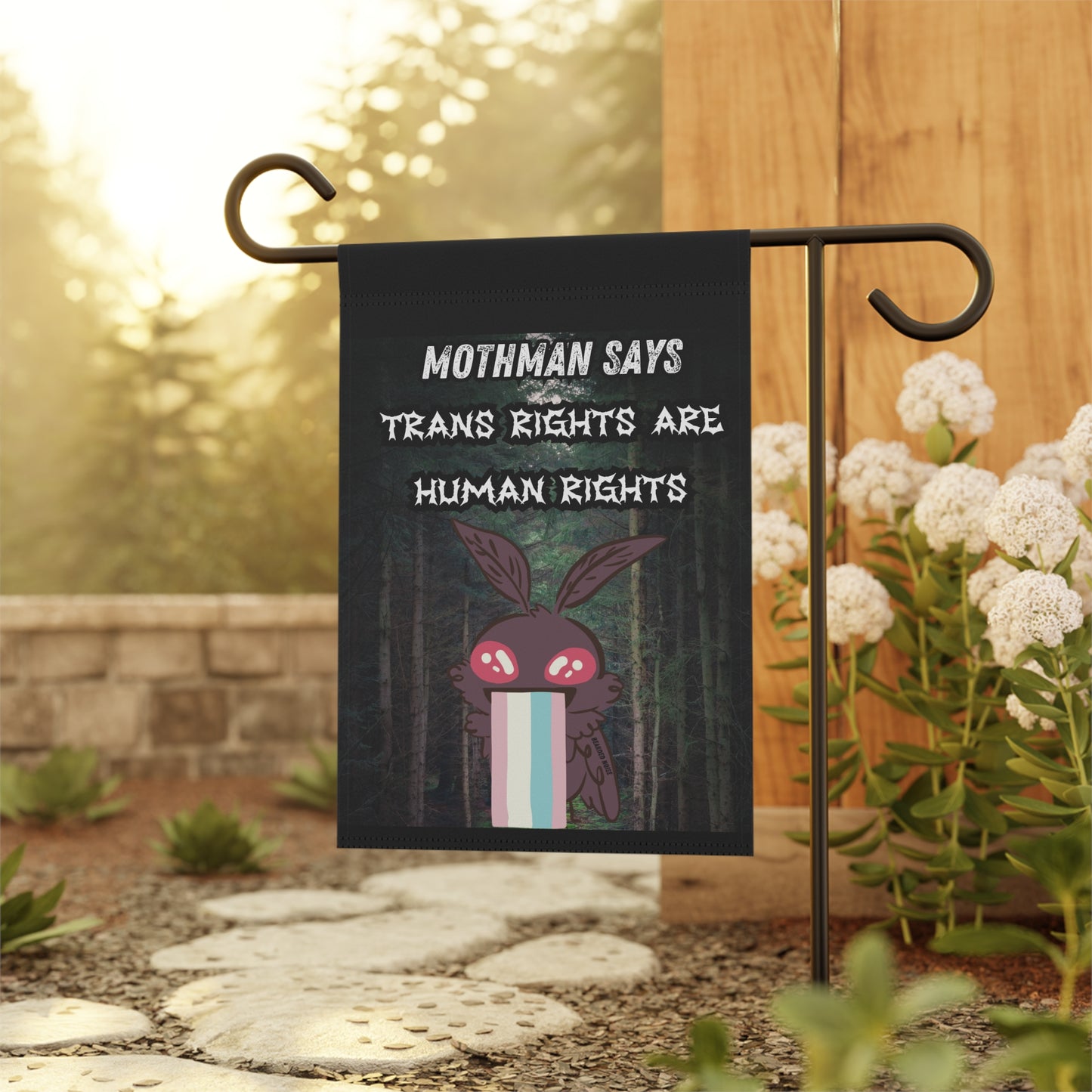 Mothman Garden Banner - Trans Rights Are Human Rights