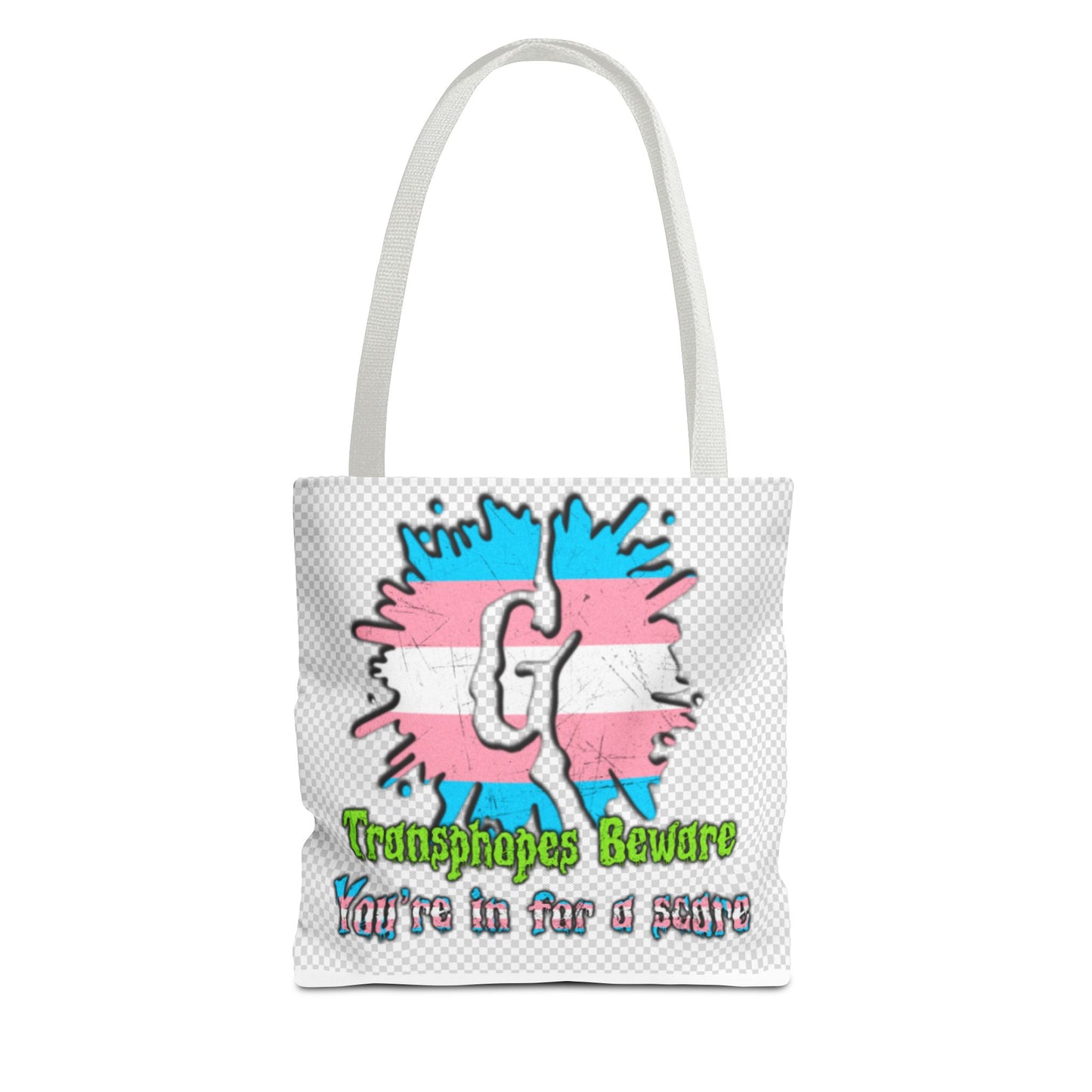 Transgender Awareness Tote Bag - 'Transphobes Beware, You’re in for a Scare' Design