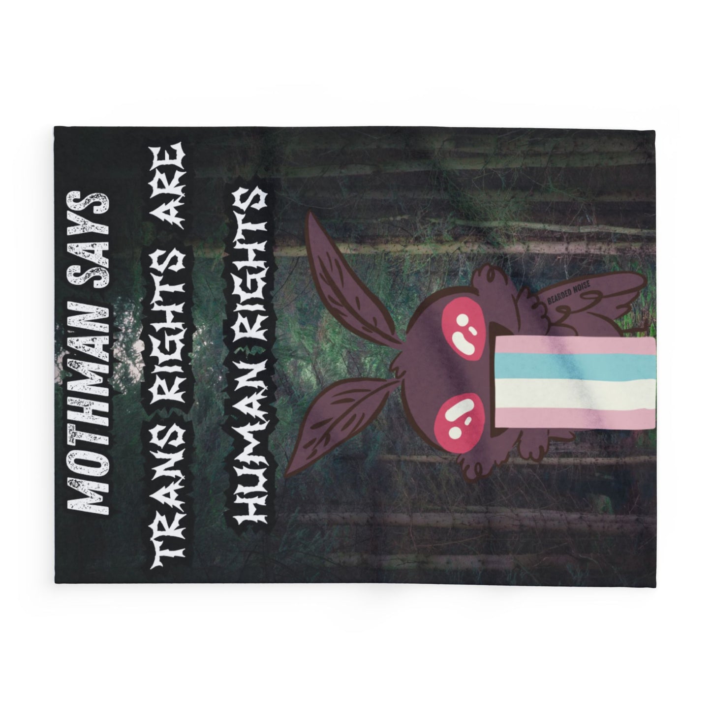 Mothman Says LGBT Pride Fleece Blanket - Trans Rights Are Human Rights