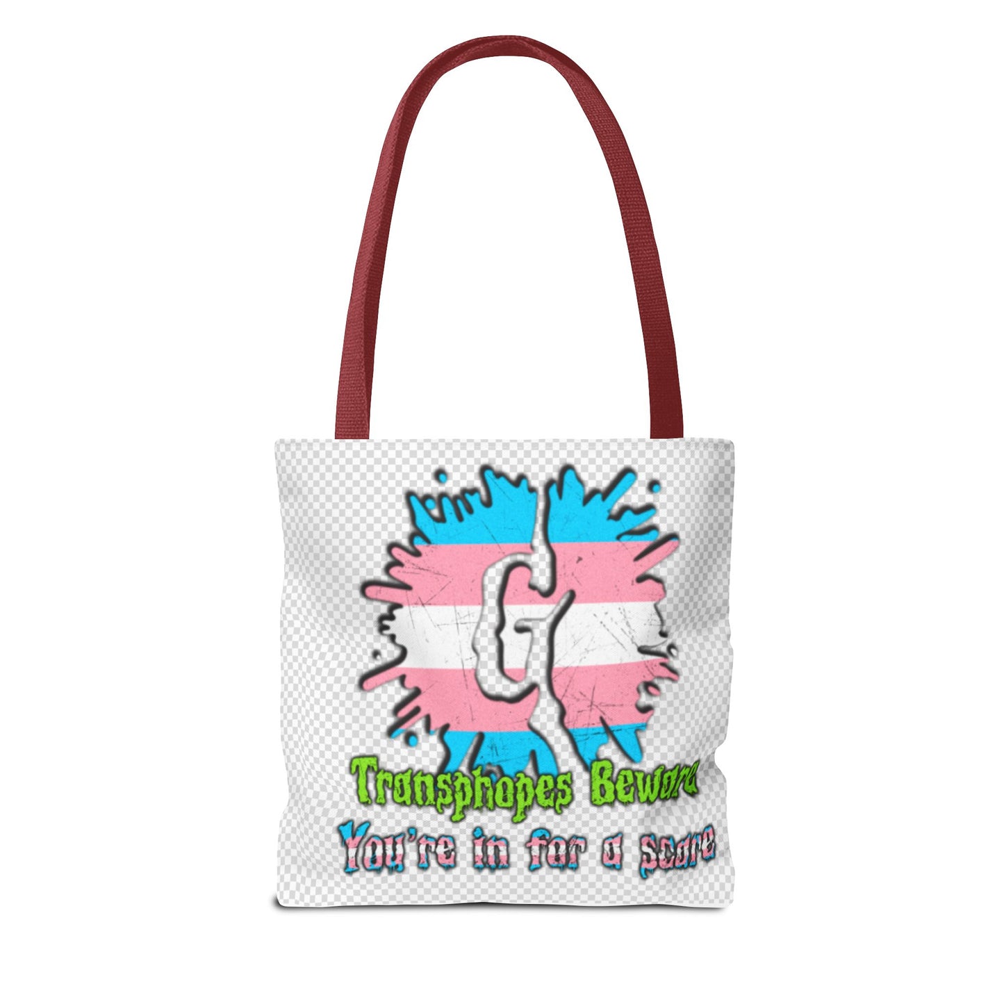 Transgender Awareness Tote Bag - 'Transphobes Beware, You’re in for a Scare' Design