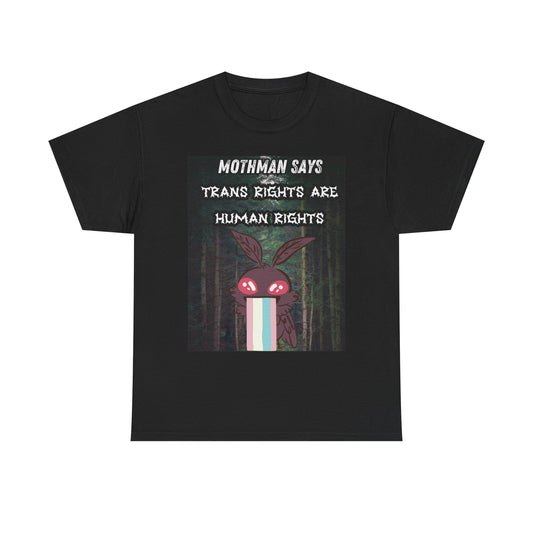 Mothman Pride Tee - Trans Rights Are Human Rights Unisex Cotton T-Shirt