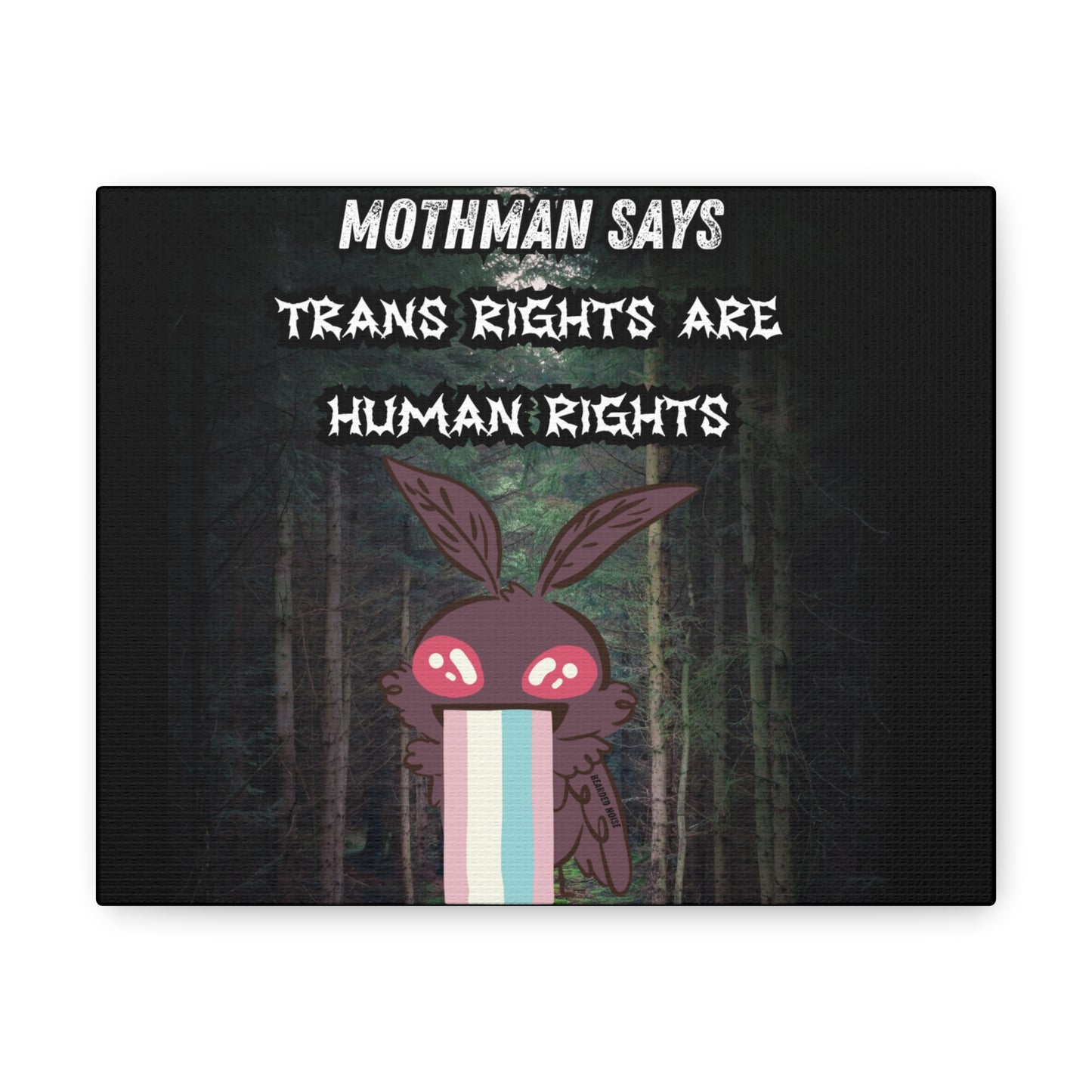 Mothman Canvas Gallery Wrap - Trans Rights Are Human Rights Art