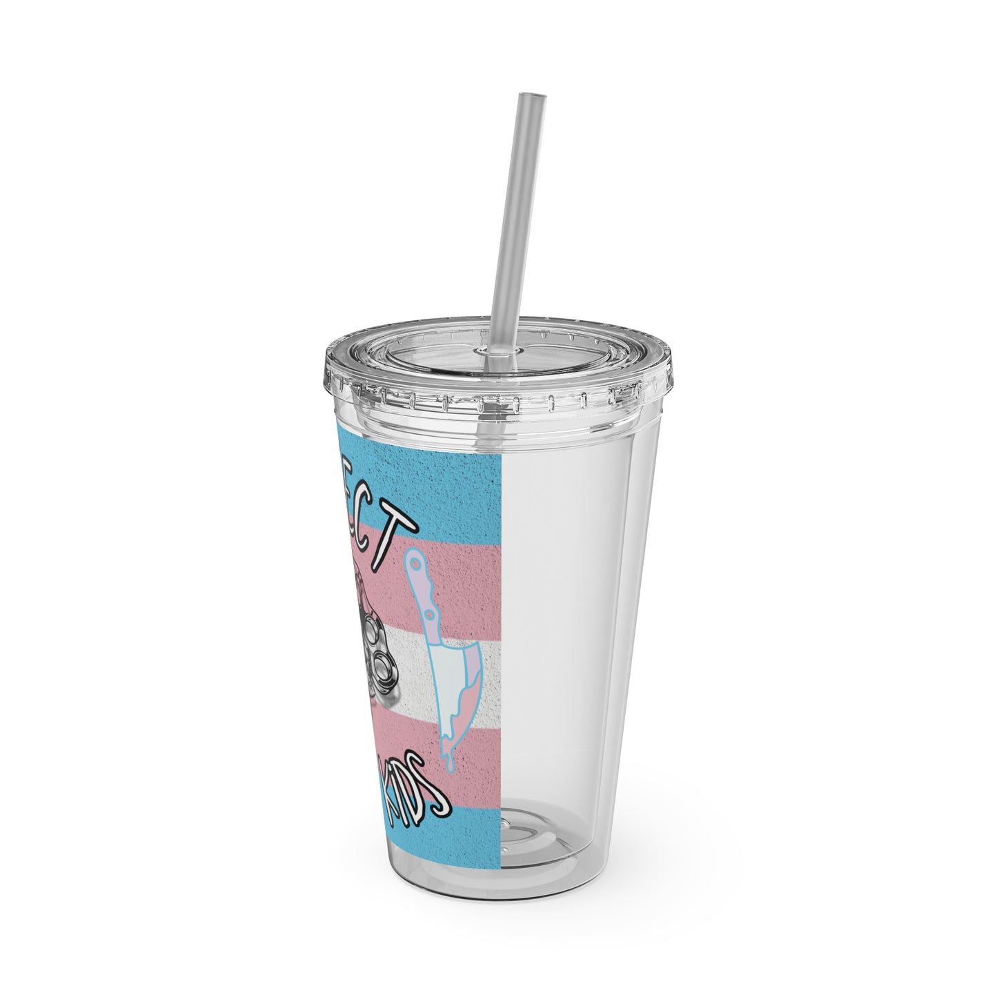 Sunsplash 16oz Tumbler - Protect Trans Kids Travel Cup