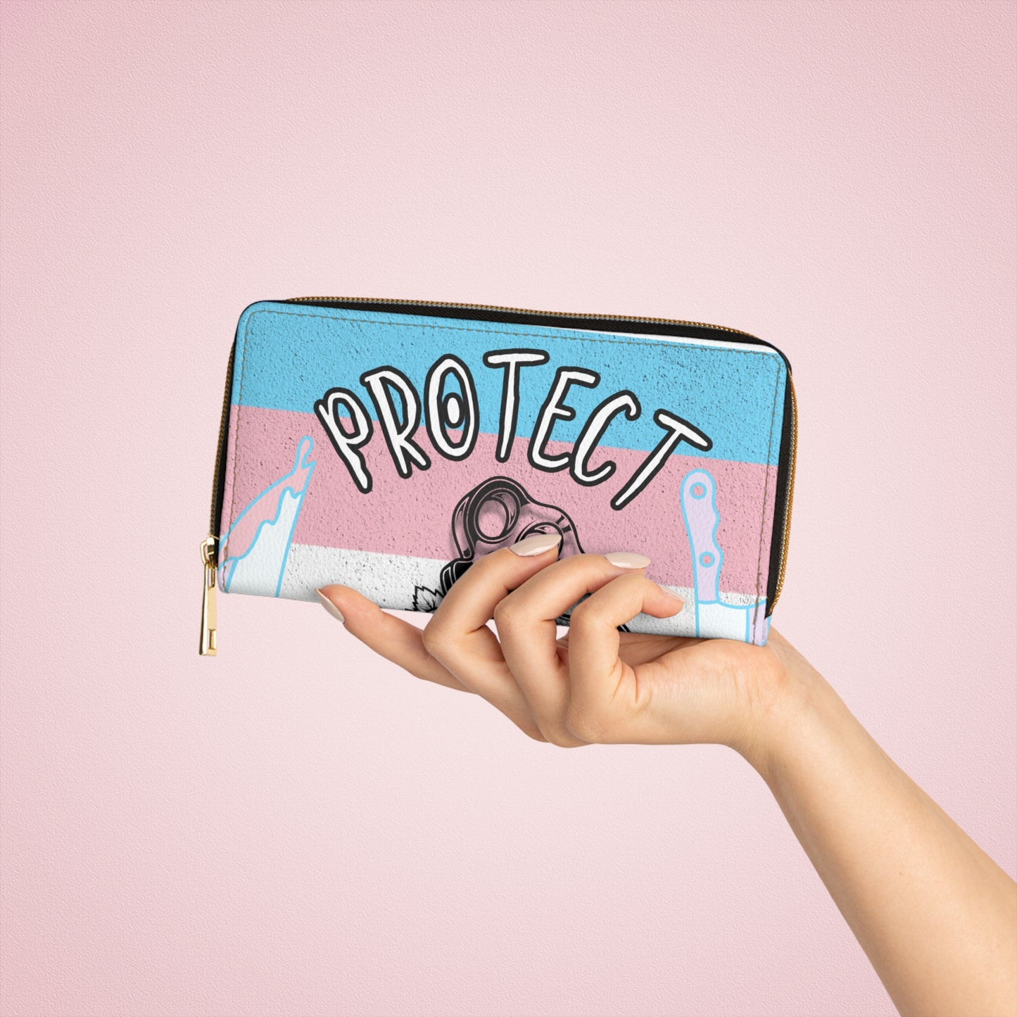 Protect Trans Kids Zipper Wallet | Stylish & Empowering LGBTQ+ Accessory