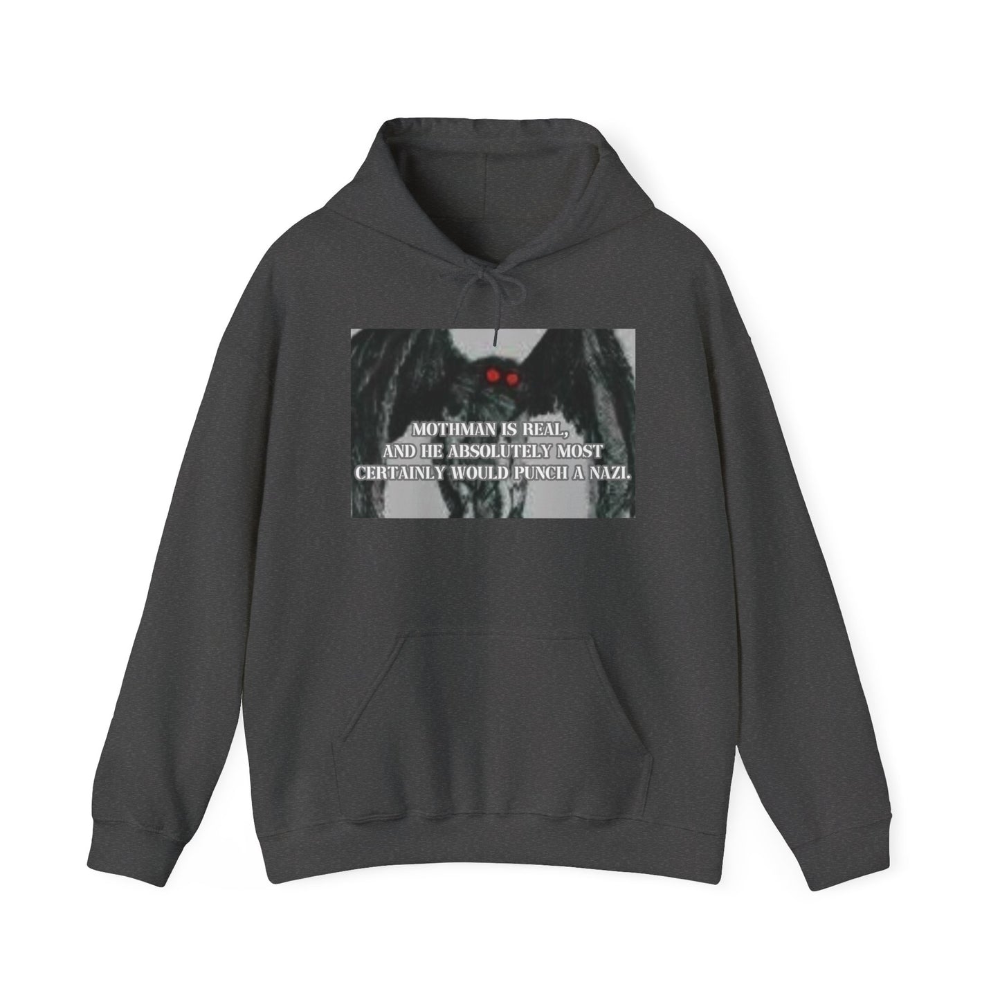 Mothman Is Real Hoodie - Unisex Heavy Blend Sweatshirt for Cryptid Lovers