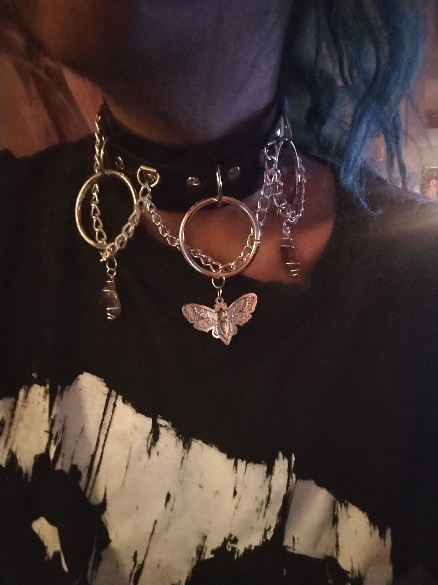 Death moth with amethyst choker