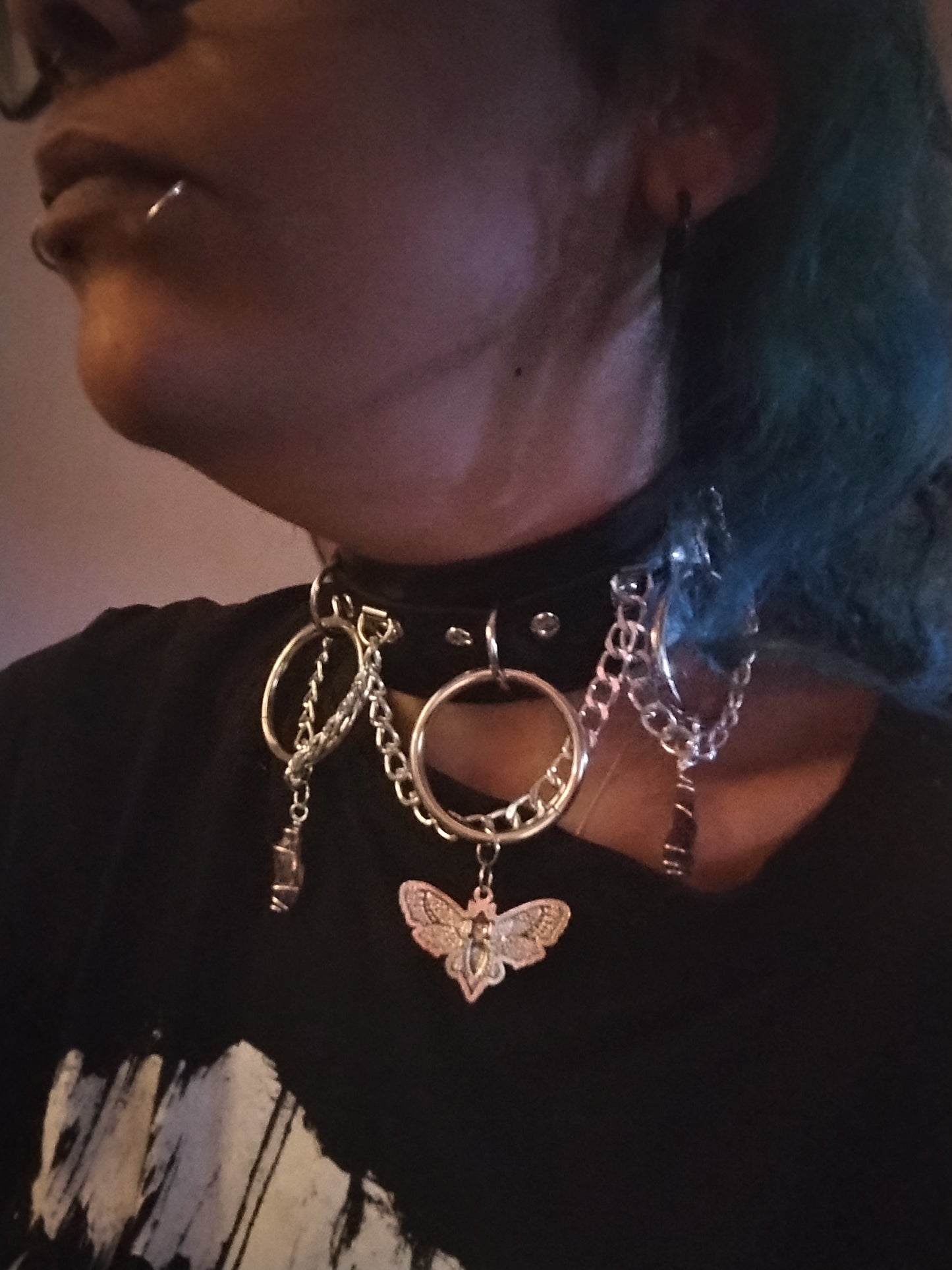 Death moth with amethyst choker