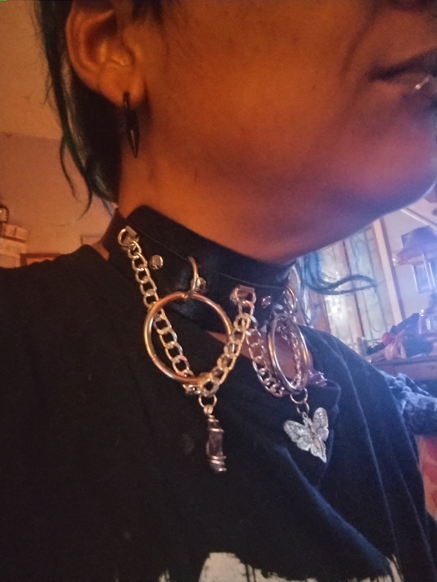 Death moth with amethyst choker