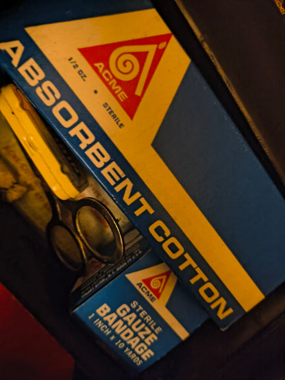 Vintage Faux "Elephant Hide" Home or Car First Aid Kit