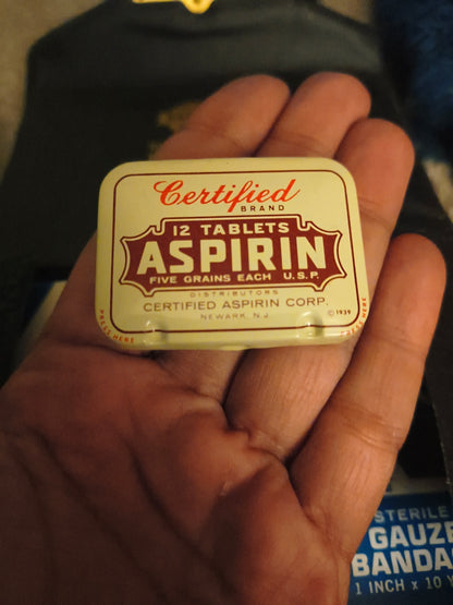 Vintage Faux "Elephant Hide" Home or Car First Aid Kit