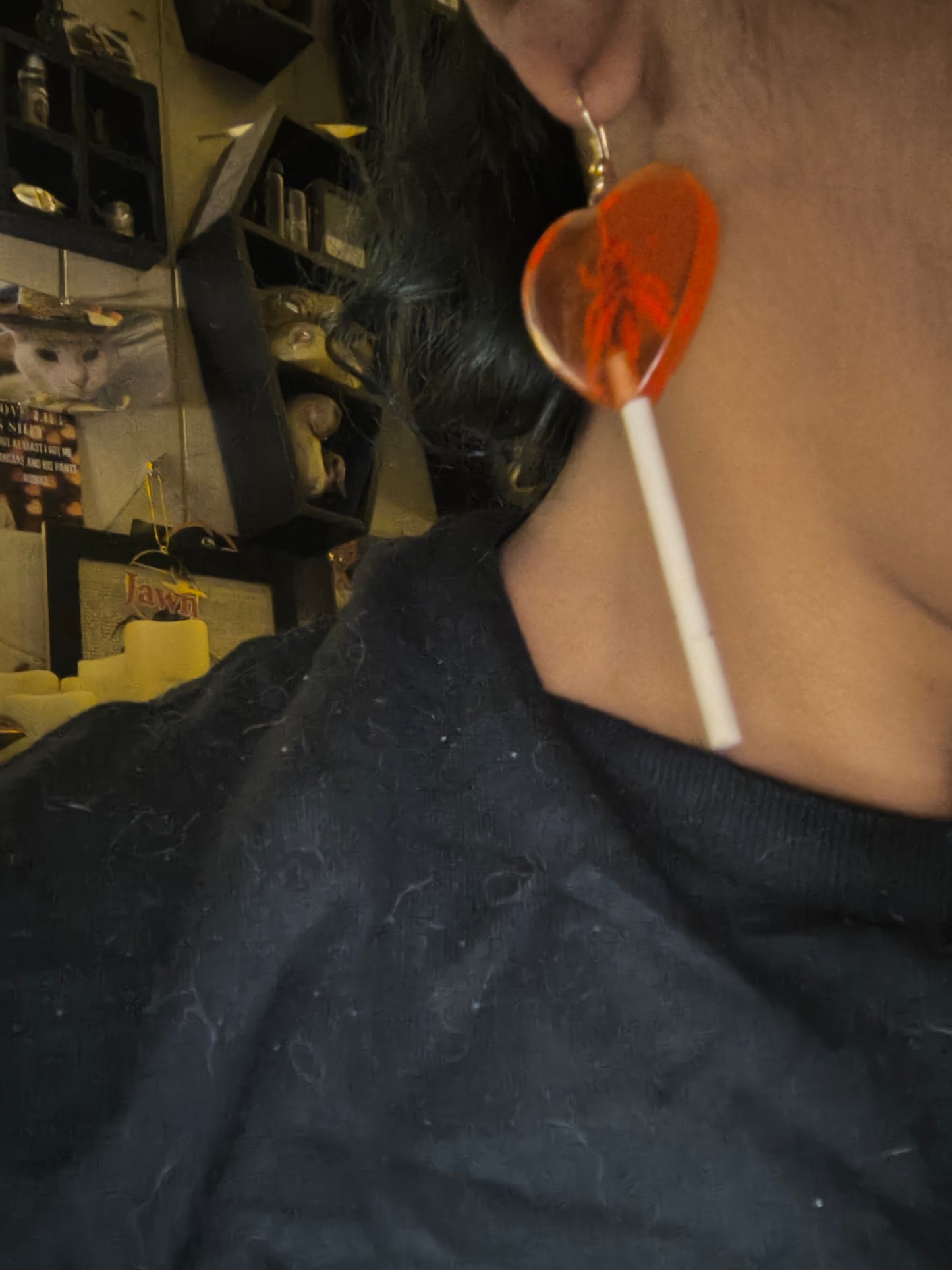 Bug lollipop earrings