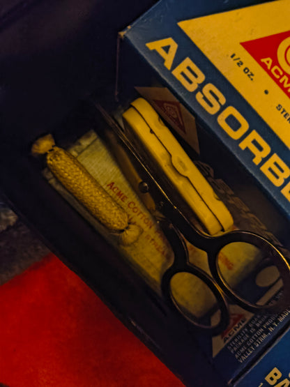 Vintage Faux "Elephant Hide" Home or Car First Aid Kit